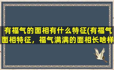 有福气的面相有什么特征(有福气面相特征，福气满满的面相长啥样？)