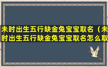 未时出生五行缺金兔宝宝取名（未时出生五行缺金兔宝宝取名怎么取）