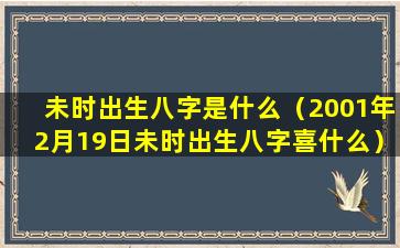 未时出生八字是什么（2001年2月19日未时出生八字喜什么）