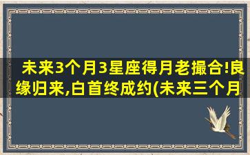 未来3个月3星座得月老撮合!良缘归来,白首终成约(未来三个月三星座良缘：狮子白首成名，水瓶归来定终身，金牛月老撮合)