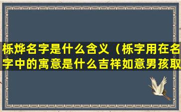 栎烨名字是什么含义（栎字用在名字中的寓意是什么吉祥如意男孩取名首选）