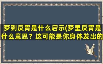 梦到反胃是什么启示(梦里反胃是什么意思？这可能是你身体发出的警告信号！)