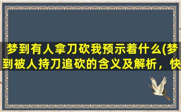 梦到有人拿刀砍我预示着什么(梦到被人持刀追砍的含义及解析，快来了解！)