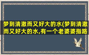 梦到清澈而又好大的水(梦到清澈而又好大的水,有一个老婆婆指路)