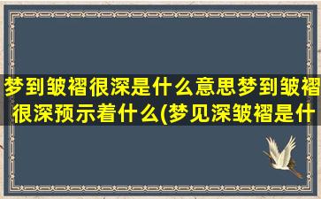 梦到皱褶很深是什么意思梦到皱褶很深预示着什么(梦见深皱褶是什么意思？预示着什么？)