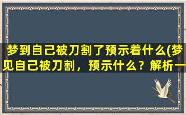 梦到自己被刀割了预示着什么(梦见自己被刀割，预示什么？解析一下这个梦境的含义)