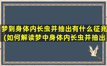 梦到身体内长虫并抽出有什么征兆(如何解读梦中身体内长虫并抽出：这可能意味着什么？)