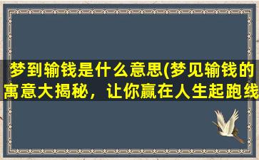 梦到输钱是什么意思(梦见输钱的寓意大揭秘，让你赢在人生起跑线上！)