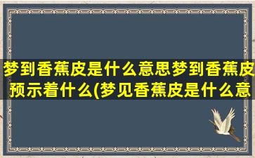 梦到香蕉皮是什么意思梦到香蕉皮预示着什么(梦见香蕉皮是什么意思，预示着什么？)