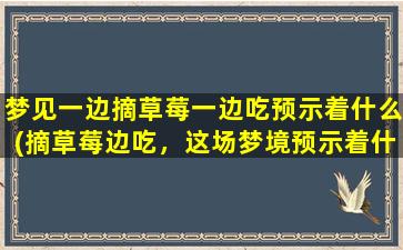 梦见一边摘草莓一边吃预示着什么(摘草莓边吃，这场梦境预示着什么？)