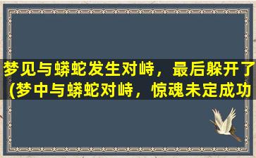 梦见与蟒蛇发生对峙，最后躲开了(梦中与蟒蛇对峙，惊魂未定成功躲开！)