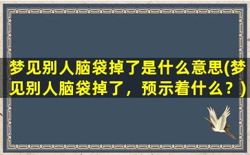 梦见别人脑袋掉了是什么意思(梦见别人脑袋掉了，预示着什么？)