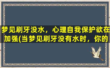 梦见刷牙没水，心理自我保护欲在加强(当梦见刷牙没有水时，你的心理自我保护意识正在增强)