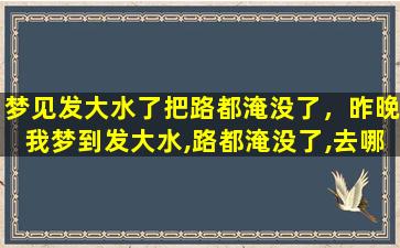 梦见发大水了把路都淹没了，昨晚我梦到发大水,路都淹没了,去哪都去不了。代表什么