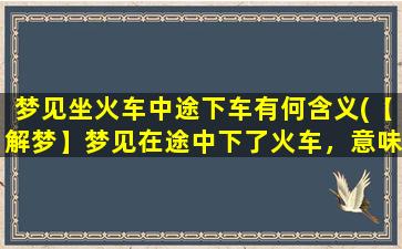 梦见坐火车中途下车有何含义(【解梦】梦见在途中下了火车，意味深远！)