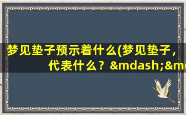 梦见垫子预示着什么(梦见垫子，代表什么？——解析与分析，助您了解潜在含义)