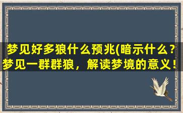 梦见好多狼什么预兆(暗示什么？梦见一群群狼，解读梦境的意义！)