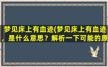 梦见床上有血迹(梦见床上有血迹，是什么意思？解析一下可能的原因)