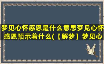 梦见心怀感恩是什么意思梦见心怀感恩预示着什么(【解梦】梦见心怀感恩预示着什么重要意义)