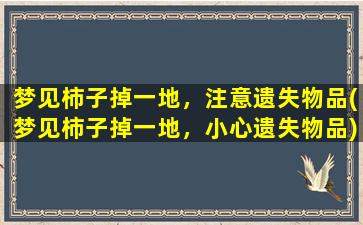 梦见柿子掉一地，注意遗失物品(梦见柿子掉一地，小心遗失物品)