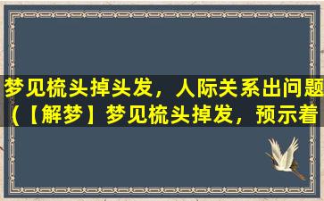 梦见梳头掉头发，人际关系出问题(【解梦】梦见梳头掉发，预示着人际关系可能出问题！)