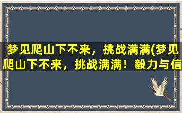 梦见爬山下不来，挑战满满(梦见爬山下不来，挑战满满！毅力与信念，如何*？)