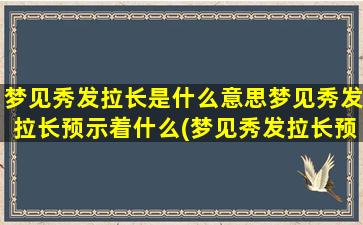 梦见秀发拉长是什么意思梦见秀发拉长预示着什么(梦见秀发拉长预示着什么？原来是这个意思！)