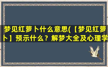 梦见红萝卜什么意思(【梦见红萝卜】预示什么？解梦大全及心理学分析)