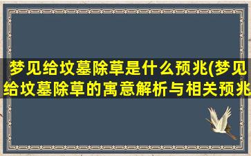 梦见给坟墓除草是什么预兆(梦见给坟墓除草的寓意解析与相关预兆分析)