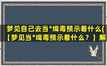 梦见自己去当*缉毒预示着什么(【梦见当*缉毒预示着什么？】解析梦境中揭示的隐秘奥秘)