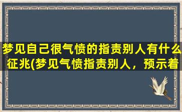 梦见自己很气愤的指责别人有什么征兆(梦见气愤指责别人，预示着什么？)