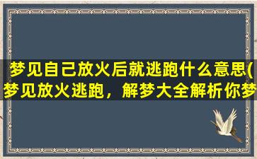 梦见自己放火后就逃跑什么意思(梦见放火逃跑，解梦大全解析你梦到的含义)