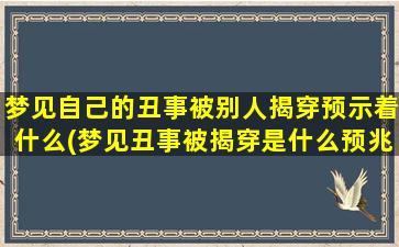 梦见自己的丑事被别人揭穿预示着什么(梦见丑事被揭穿是什么预兆？解梦大全推荐)