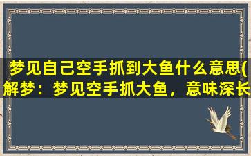 梦见自己空手抓到大鱼什么意思(解梦：梦见空手抓大鱼，意味深长！)