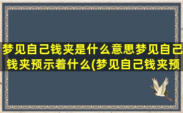 梦见自己钱夹是什么意思梦见自己钱夹预示着什么(梦见自己钱夹预示着什么？钱夹梦境的含义是什么？)