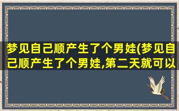 梦见自己顺产生了个男娃(梦见自己顺产生了个男娃,第二天就可以爬窗户了)