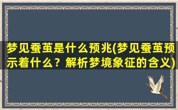 梦见蚕茧是什么预兆(梦见蚕茧预示着什么？解析梦境象征的含义)