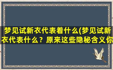 梦见试新衣代表着什么(梦见试新衣代表什么？原来这些隐秘含义你不知道！)