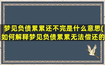 梦见负债累累还不完是什么意思(如何解释梦见负债累累无法偿还的含义)