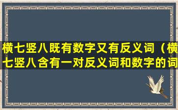 横七竖八既有数字又有反义词（横七竖八含有一对反义词和数字的词有哪些）