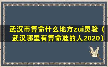 武汉市算命什么地方zui灵验（武汉哪里有算命准的人2020）