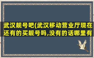 武汉靓号吧(武汉移动营业厅现在还有的买靓号吗,没有的话哪里有卖)