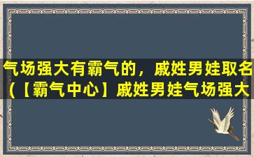 气场强大有霸气的，戚姓男娃取名(【霸气中心】戚姓男娃气场强大取名攻略！)