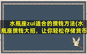 水瓶座zui适合的攒钱方法(水瓶座攒钱大招，让你轻松存储货币资产！)