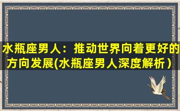 水瓶座男人：推动世界向着更好的方向发展(水瓶座男人深度解析）