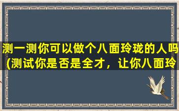 测一测你可以做个八面玲珑的人吗(测试你是否是全才，让你八面玲珑，看你能否通过！)