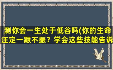 测你会一生处于低谷吗(你的生命注定一蹶不振？学会这些技能告诉你如何打破低谷！)