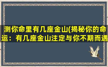 测你命里有几座金山(揭秘你的命运：有几座金山注定与你不期而遇)