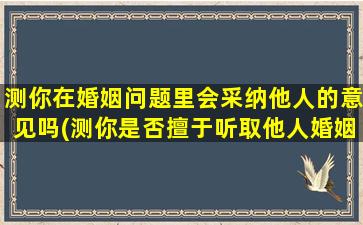 测你在婚姻问题里会采纳他人的意见吗(测你是否擅于听取他人婚姻建议)