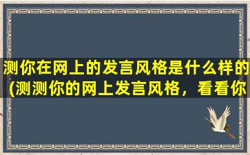 测你在网上的发言风格是什么样的(测测你的网上发言风格，看看你是哪种大众情感类型)